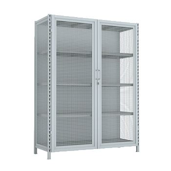 Стеллаж 2000x1500x600 стенки сетчатые, двери сетчатые, 5 ярусов стеллаж 2000x1500x600 стенки сетчатые, двери сетчатые, 5 ярусов фото