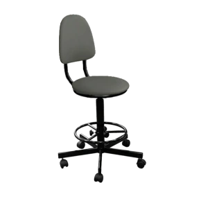 кресло на винтовой опоре серое кр02/к каркас черный фото