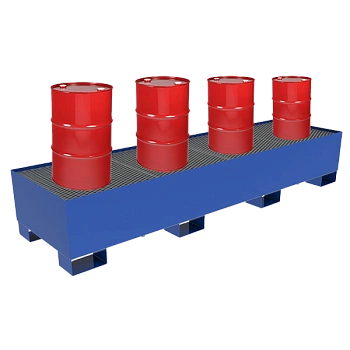 поддон металлический для хранения 4 бочек 432x2500x700 фото