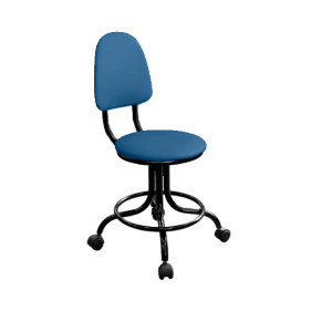 кресло на винтовой опоре синее кр01 каркас черный фото