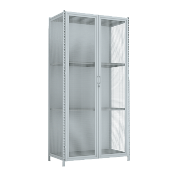 стеллаж 3000x1500x800 стенки сетчатые, двери сетчатые 4 яруса фото