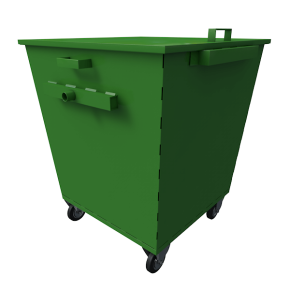 контейнер на 1100 литров на колёсах с ручками, захватом и крышкой фото