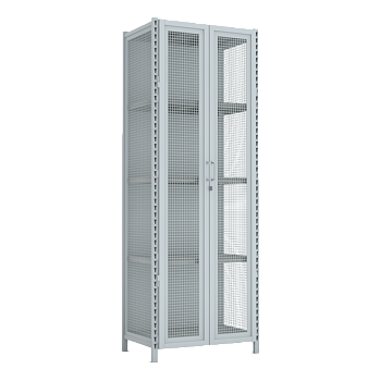 Стеллаж 2500x900x600 стенки сетчатые, двери сетчатые, 5 ярусов стеллаж 2500x900x600 стенки сетчатые, двери сетчатые, 5 ярусов фото