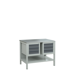 верстак 1000 с полкой и 2 подвесными тумбами с 3 выдвижными ящиками фото