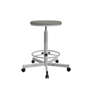 табурет на винтовой опоре серый т02/к каркас белый фото