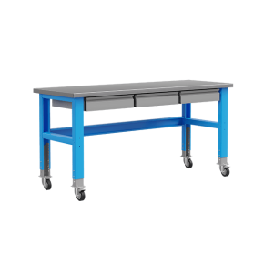 стол промышленный place 2000 на колесах с 3 ящиками фото