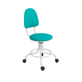 кресло на винтовой опоре зеленое кр01 каркас белый фото