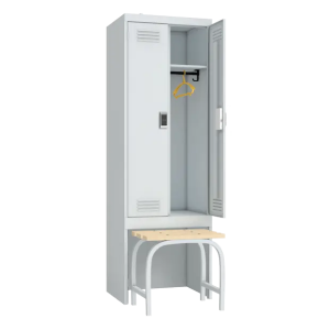 шкаф для одежды двухстворчатый с выдвижной скамьей с электронным замком фото